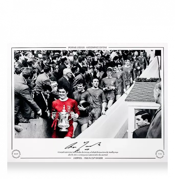 Ron Yeats Signed Liverpool Photo In Premium Photo Frame