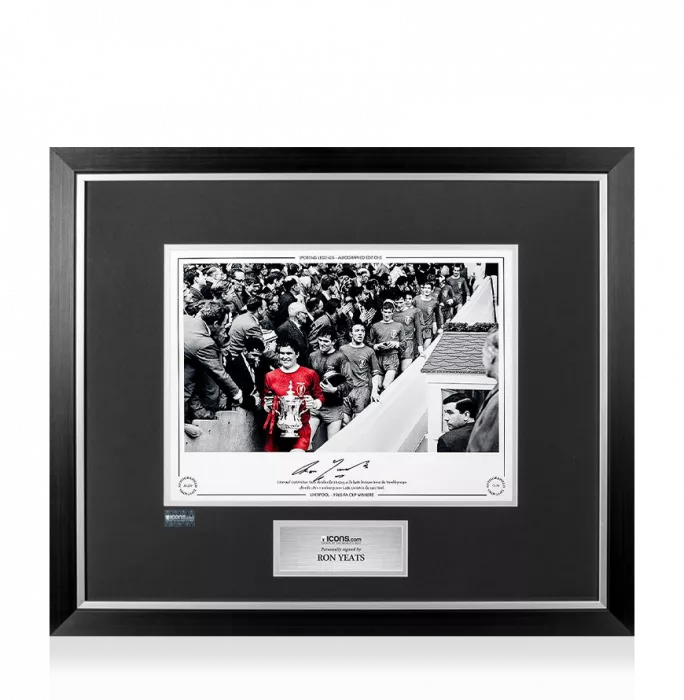Ron Yeats Signed Liverpool Photo In Premium Photo Frame