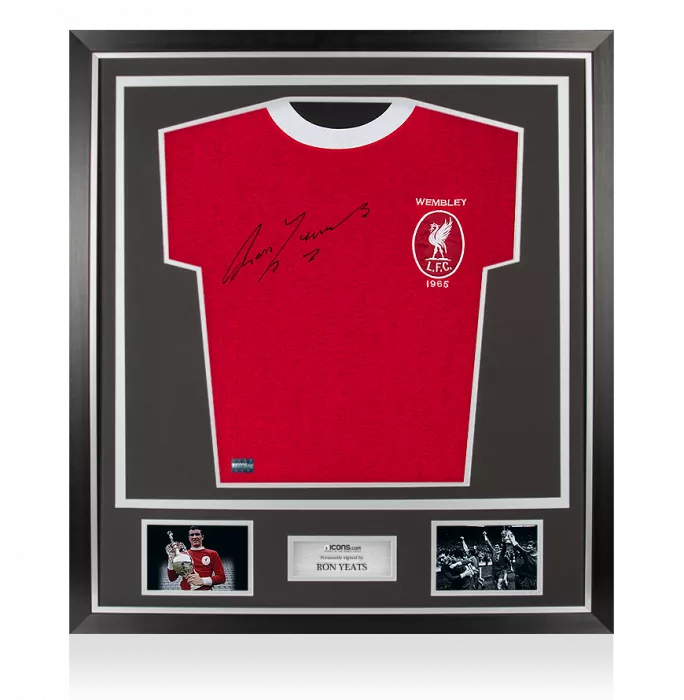 Ron Yeats Signed Liverpool Shirt In Classic Frame: 1965 FA Cup Final Edition