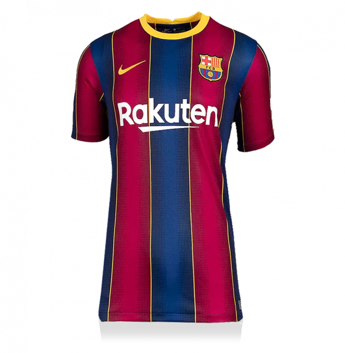 Ronaldinho Back Signed Modern FC Barcelona Home Shirt With Fan Style Numbers