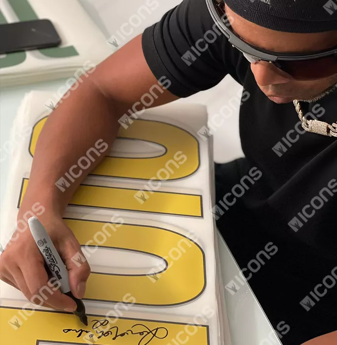 Ronaldinho Back Signed Modern FC Barcelona Home Shirt With Fan Style Numbers