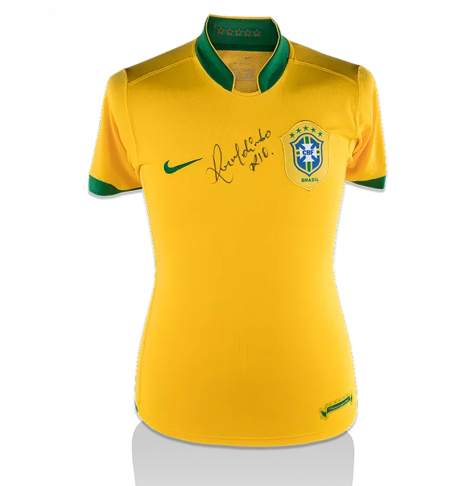 Ronaldinho Front Signed Brazil 2006 Home Shirt