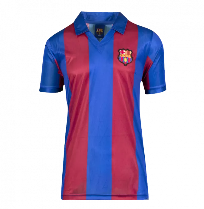 Ronaldinho Official FC Barcelona Back Signed And Framed Retro Home Shirt With Fan Style Numbers: Signed In Silver