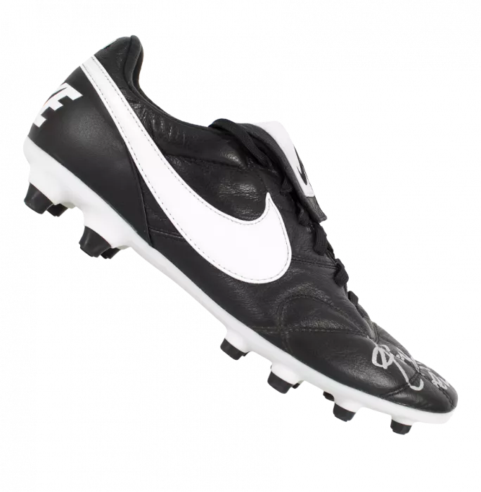 Ronaldinho Official FC Barcelona Signed Black And White Nike Boot In Acrylic Case