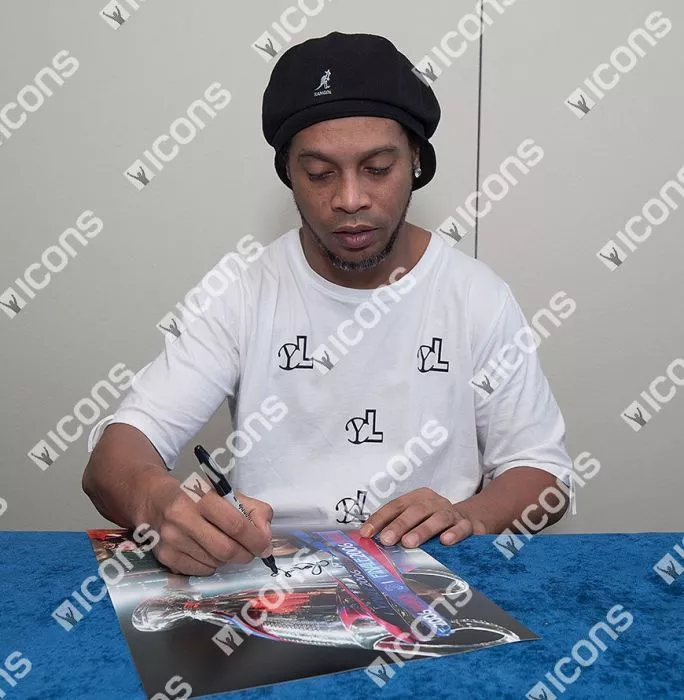 Ronaldinho Signed And Framed Barcelona Photo: 2006 UEFA Champions League Winner