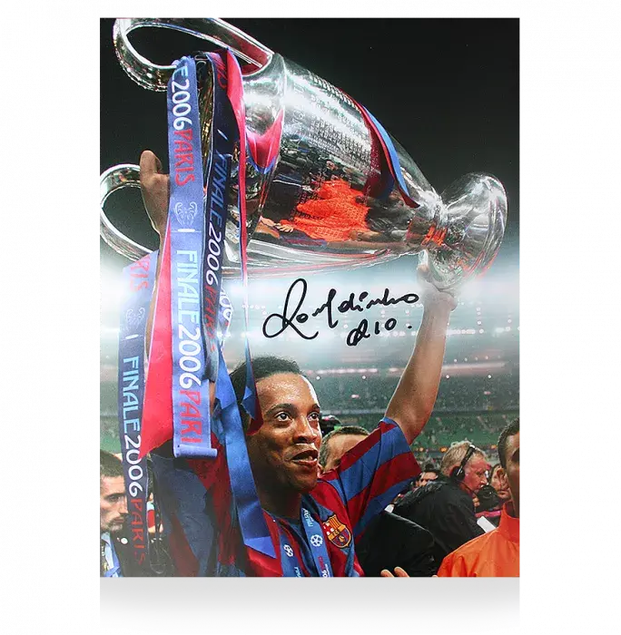 Ronaldinho Signed FC Barcelona Photo: 2006 UEFA Champions League Winner