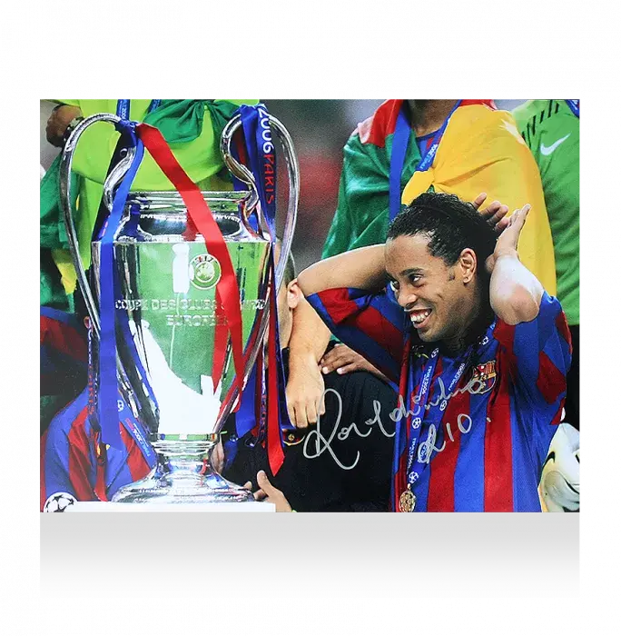 Ronaldinho Signed FC Barcelona Photo: 2006 UEFA Champions League Winner