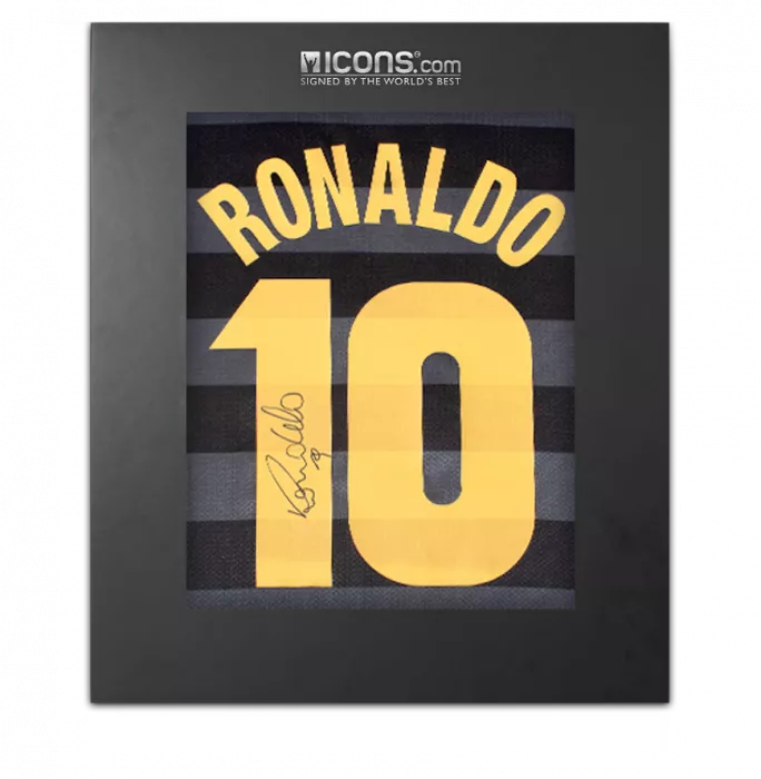 Ronaldo Back Signed Internazionale 1997-98 Away Shirt In Deluxe Packaging