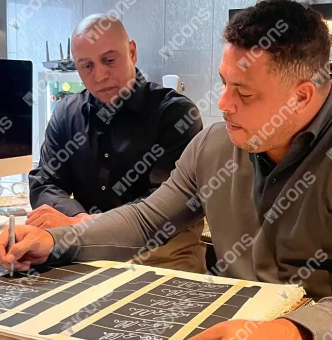 Ronaldo Back Signed Modern Real Madrid Home Shirt With Fan Style Numbers In Classic Frame