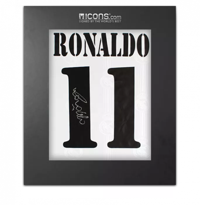 Ronaldo Back Signed Modern Real Madrid Home Shirt With Fan Style Numbers In Deluxe Packaging