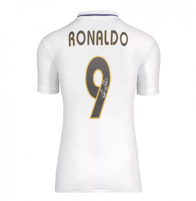 Ronaldo Back Signed Real Madrid CF Modern Home Shirt In Deluxe Packaging