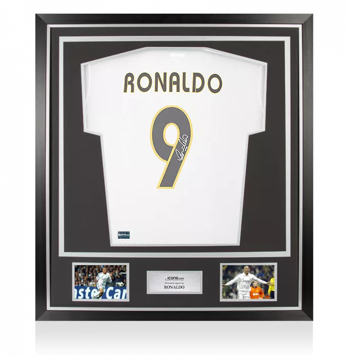 Ronaldo Back Signed Real Madrid CF Modern Home Shirt In Classic Frame