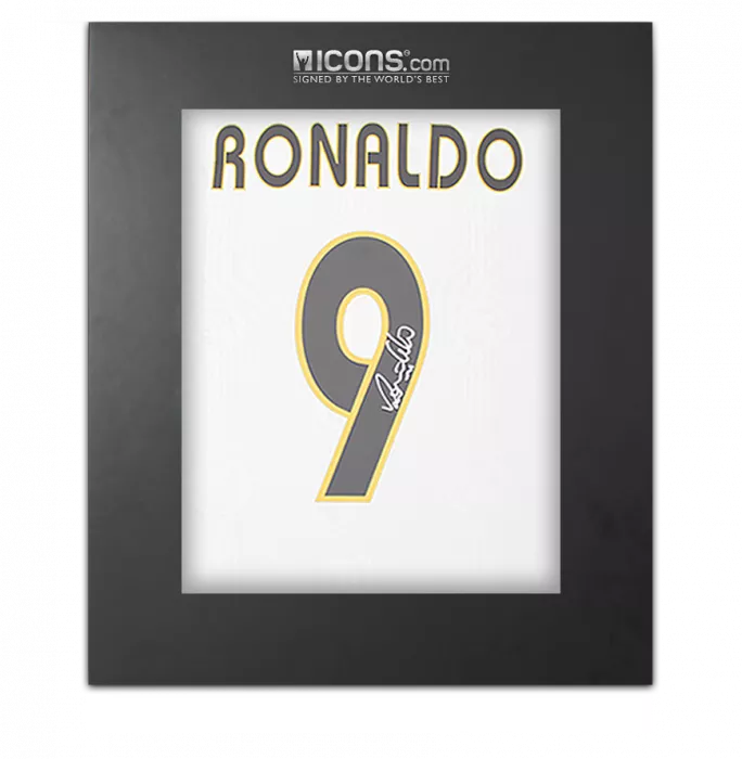 Ronaldo Back Signed Real Madrid CF Modern Home Shirt In Deluxe Packaging