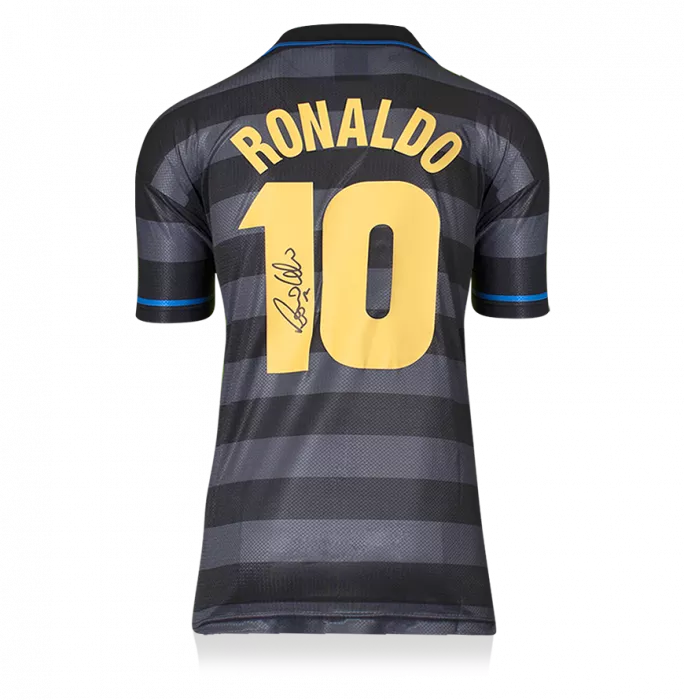Ronaldo Back Signed Retro Internazionale Third Shirt With Fan Style Numbers