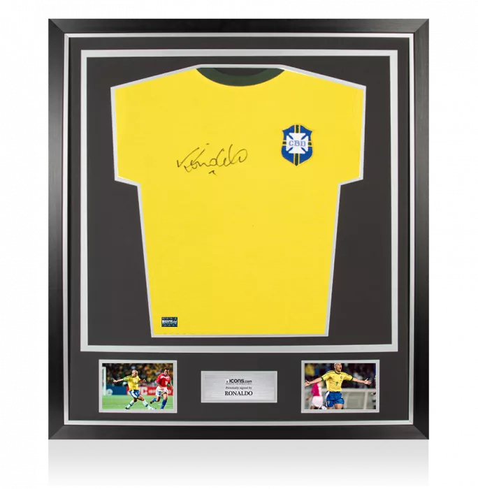 Ronaldo Front Signed Brazil 1970 Home Shirt In Classic Frame