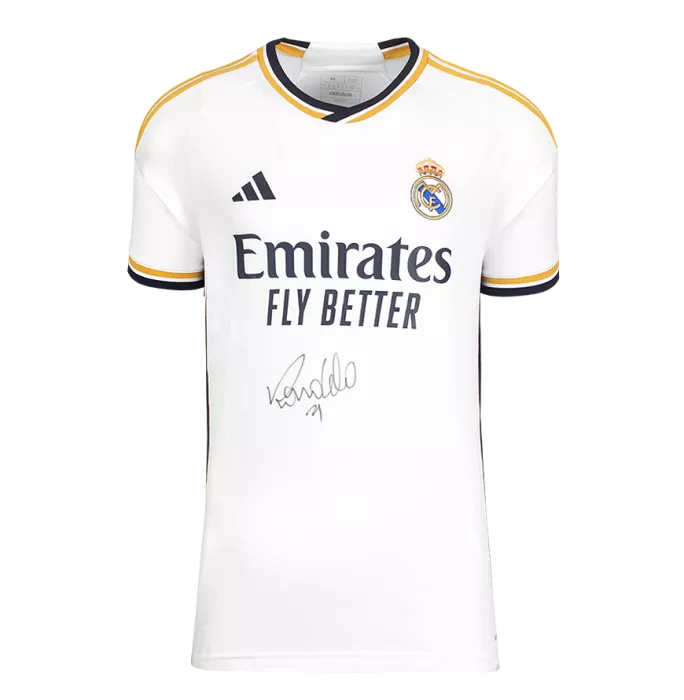 Ronaldo Front Signed Modern Real Madrid CF Home Shirt In Hero Frame: Option 1