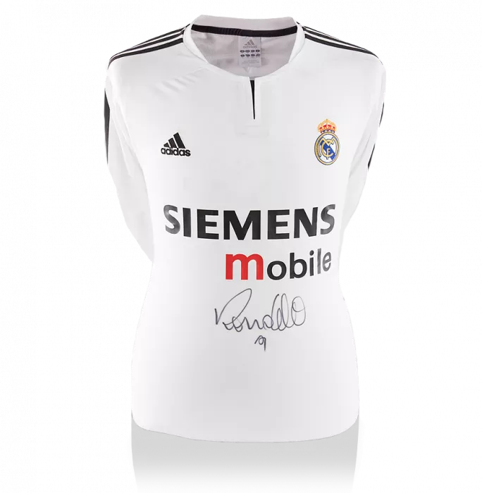 Ronaldo Front Signed Real Madrid 2003-04 Home Shirt With Long Sleeves