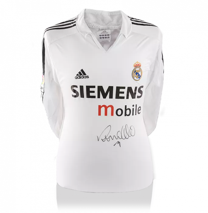Ronaldo Front Signed Real Madrid 2004-05 Home Shirt With Long Sleeves