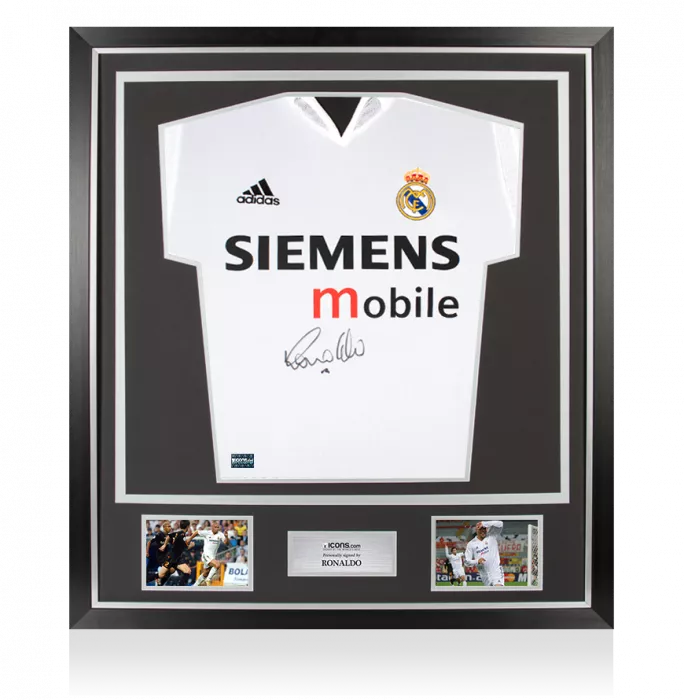 Ronaldo Front Signed Real Madrid CF 2004-05 Home Shirt In Classic Frame
