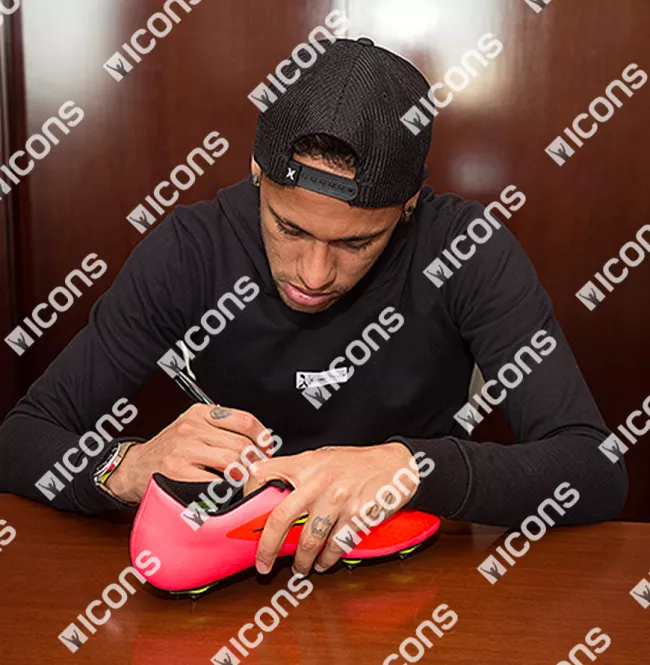 Ronaldo & Neymar Jr Signed Nike Boots In Brazil Frame