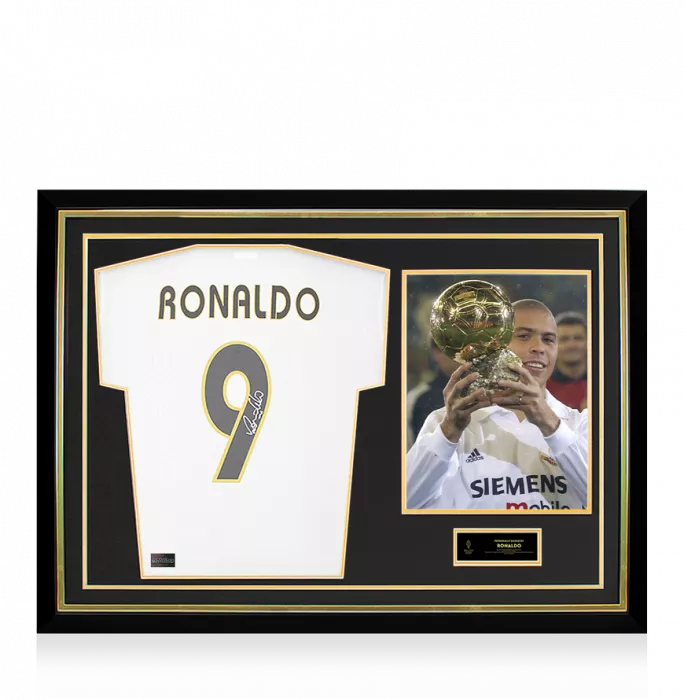 Ronaldo Official Ballon D'Or™ Back Signed And Hero Framed Real Madrid CF Modern Home Shirt