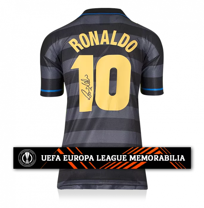 Ronaldo Official UEFA Europa League Back Signed Retro Internazionale Third Shirt With Fan Style Numbers
