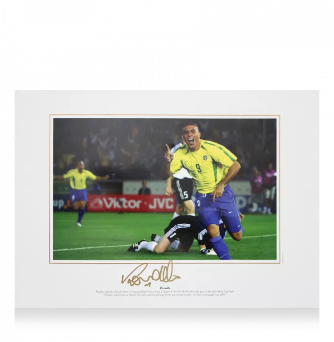 Ronaldo Signed Brazil Photo: 2002 World Cup Goal v Germany