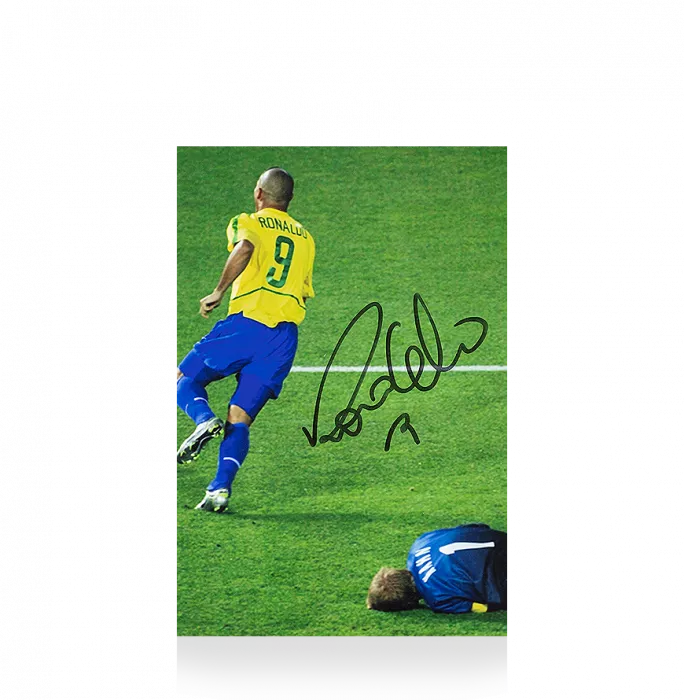 Ronaldo Signed Mini Brazil Photo: 2002 FIFA World Cup Final Goal vs Germany