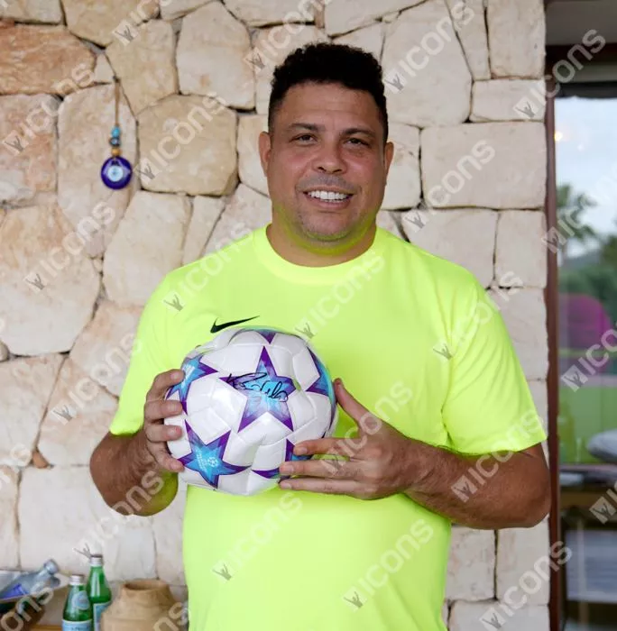 Ronaldo Signed UEFA Champions League Football In Acrylic Case