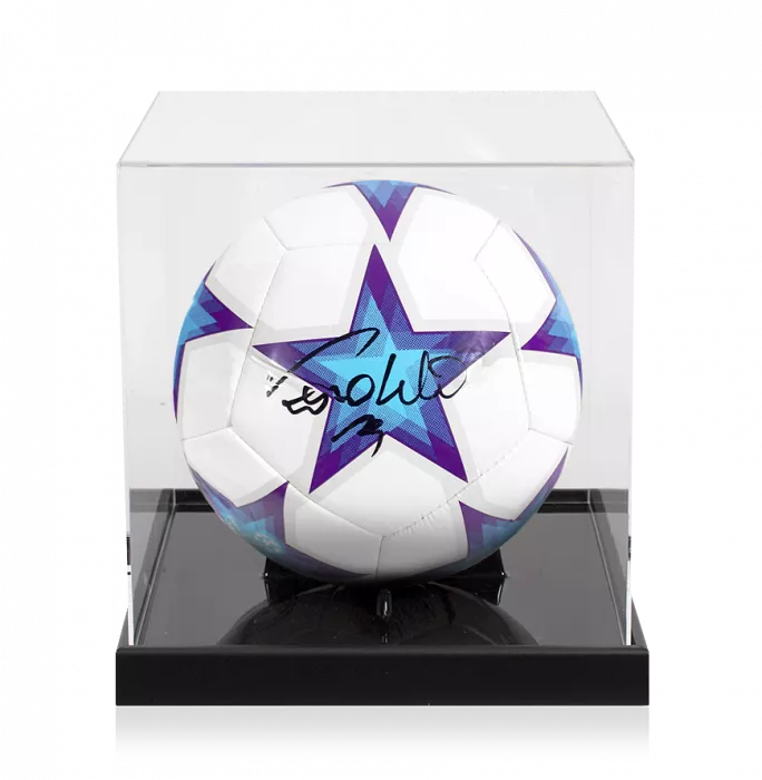 Ronaldo Signed UEFA Champions League Football In Acrylic Case