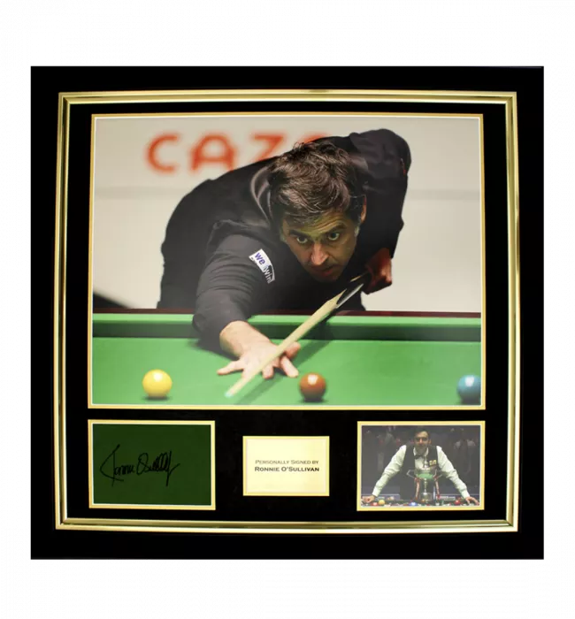 Ronnie O'Sullivan Signed And Framed Snooker Table Baize
