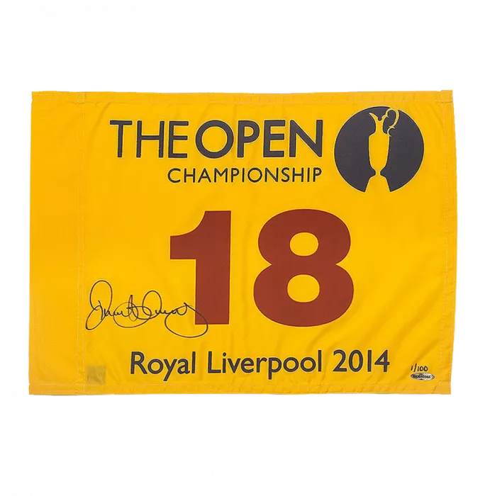 Rory McIlroy Signed 2014 Royal Liverpool Open Championship Pin Flag