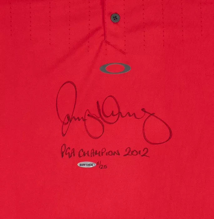 Rory McIlroy Signed Red Oakley Golf Polo Shirt: 2012 PGA Champion Special Edition