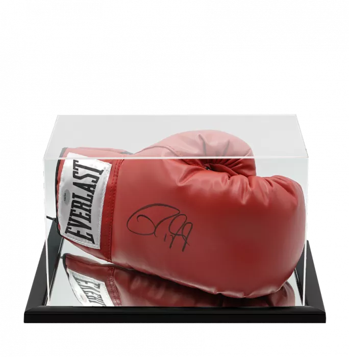 Roy Jones Jr Signed Everlast Red Boxing Glove In Acrylic Case
