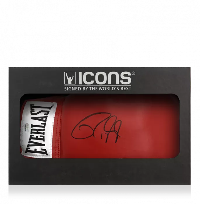 Roy Jones Jr Signed Everlast Red Boxing Glove In Deluxe Packaging