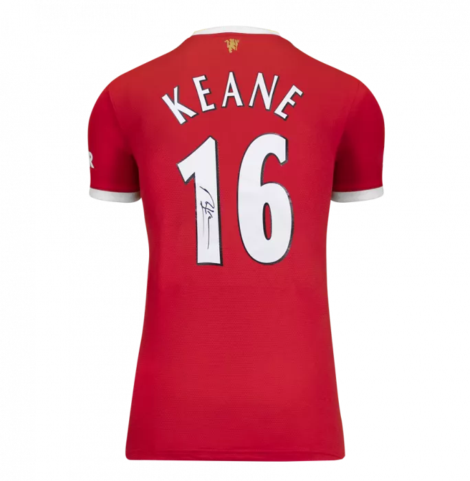Roy Keane Back Signed Manchester United 2021-22 Home Shirt In Classic Frame