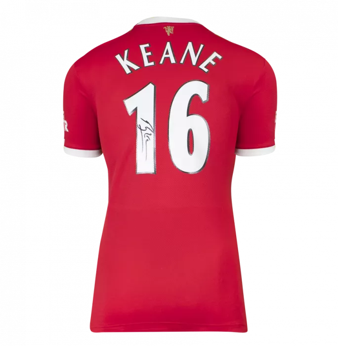 Roy Keane Back Signed Manchester United 2021-22 Home Shirt In Classic Frame