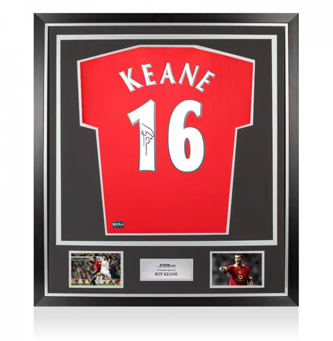 Roy Keane Back Signed Manchester United 2022-23 Home Shirt In Classic Frame