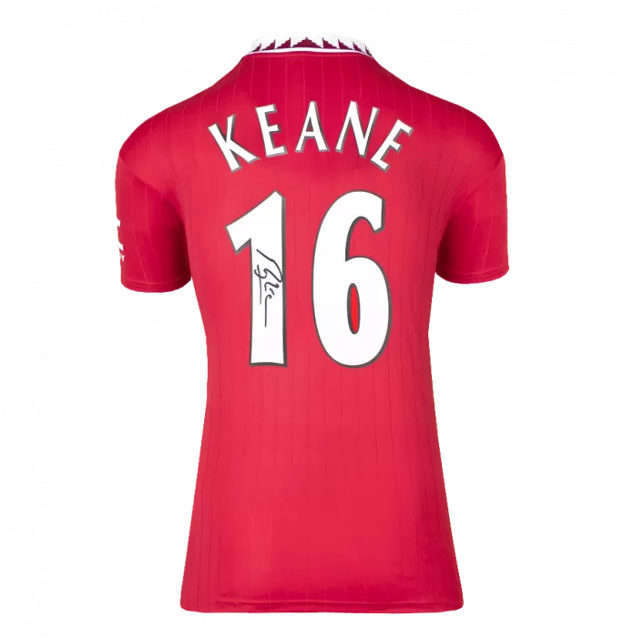 Roy Keane Back Signed Manchester United 2022-23 Home Shirt In Hero Frame: Option 1