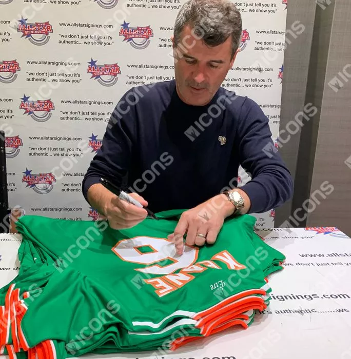 Roy Keane Back Signed Republic Of Ireland Home Shirt In Classic Frame