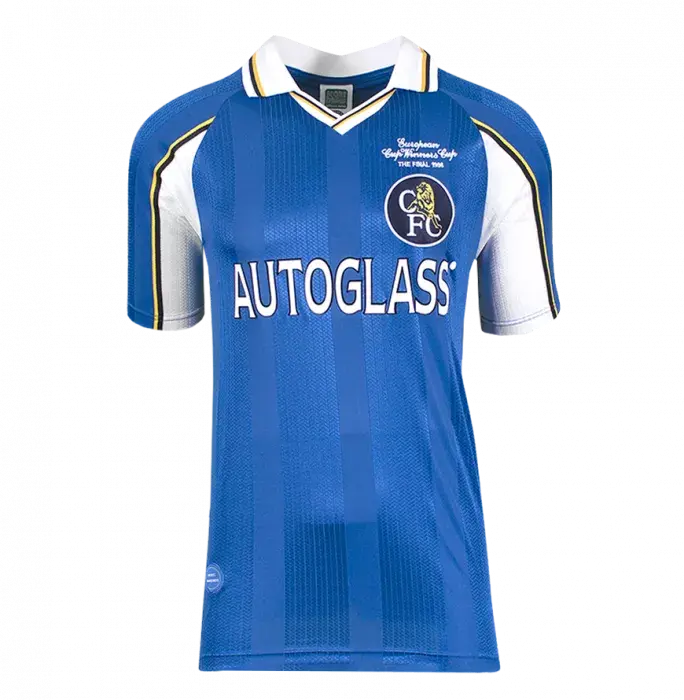 Ruud Gullit Back Signed Chelsea 1998 ECWC Shirt In Deluxe Packaging