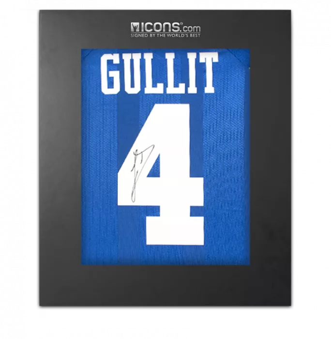 Ruud Gullit Back Signed Chelsea 1998 ECWC Shirt In Deluxe Packaging
