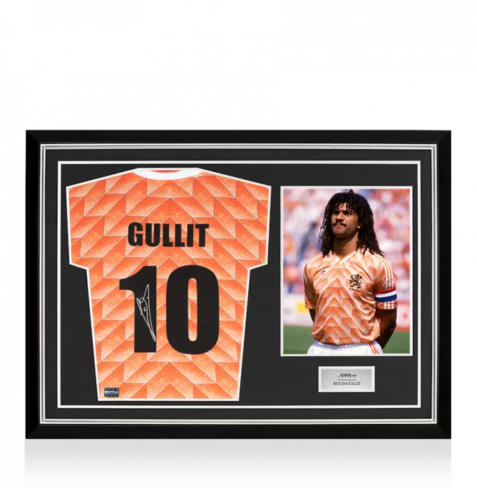 Ruud Gullit Back Signed Netherland 1988 Home Shirt In Hero Frame: Option 1