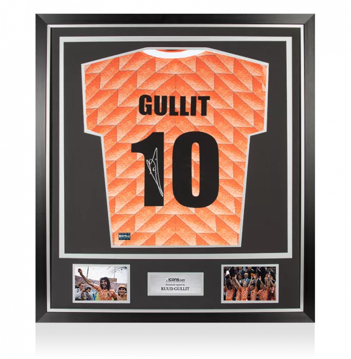 Ruud Gullit Back Signed Netherland 1988 Home Shirt In Classic Frame