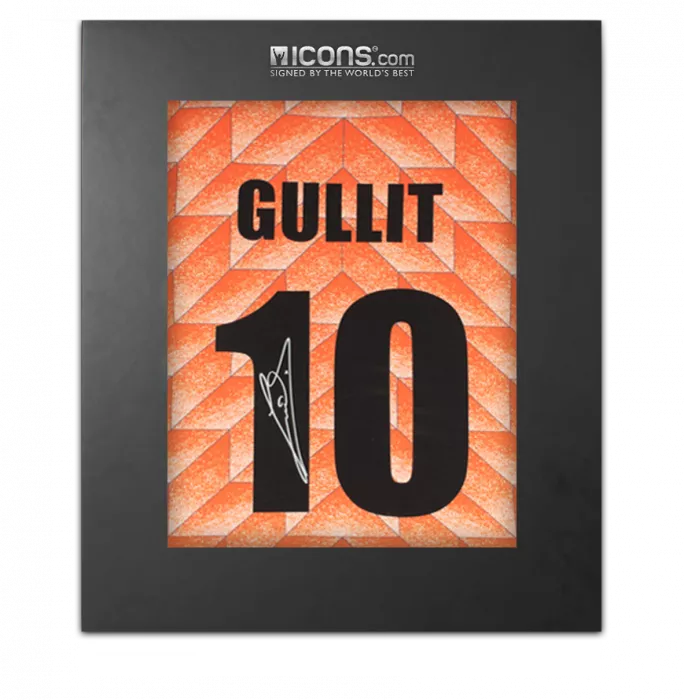 Ruud Gullit Back Signed Netherland 1988 Home Shirt In Deluxe Packaging