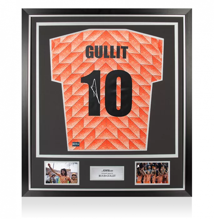 Ruud Gullit Back Signed Netherlands 1988 Home Shirt In Classic Frame