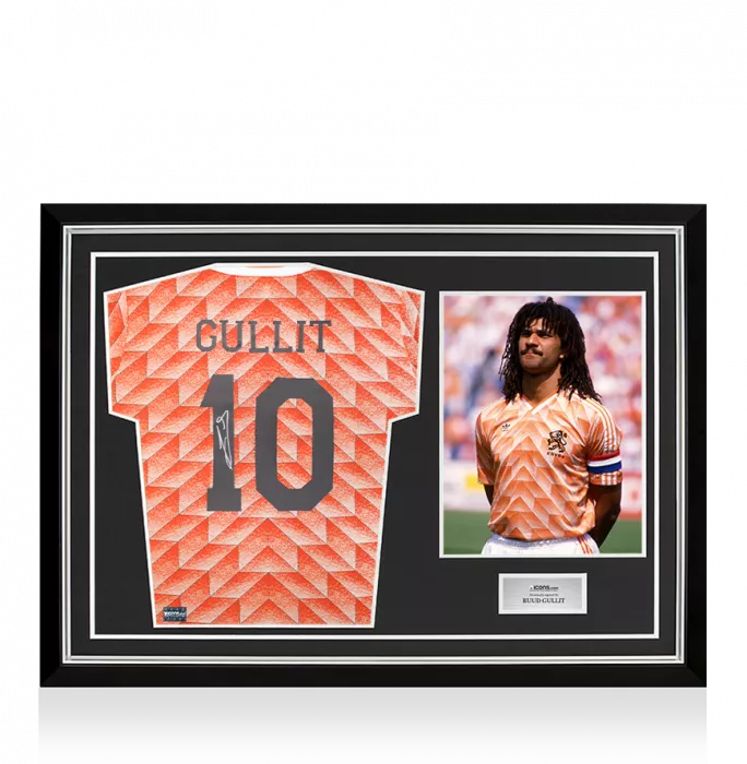 Ruud Gullit Back Signed Netherlands 1988 Home Shirt In Hero Frame: Option 1
