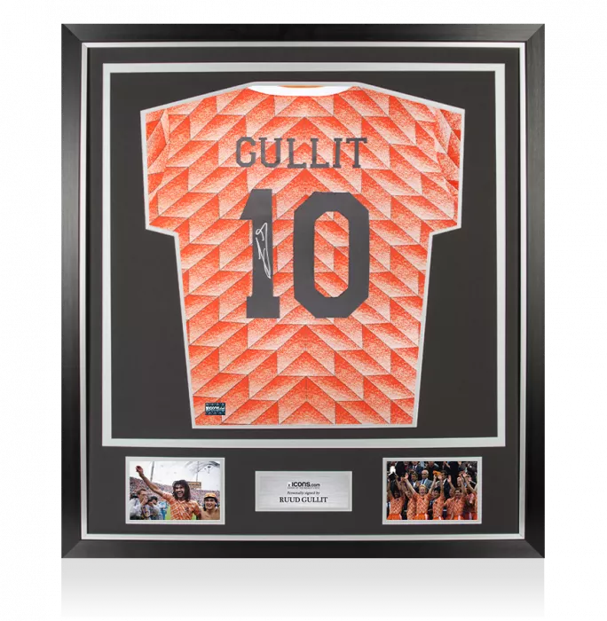 Ruud Gullit Back Signed Netherlands 1988 Home Shirt In Classic Frame