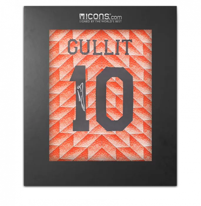 Ruud Gullit Back Signed Netherlands 1988 Home Shirt In Deluxe Packaging