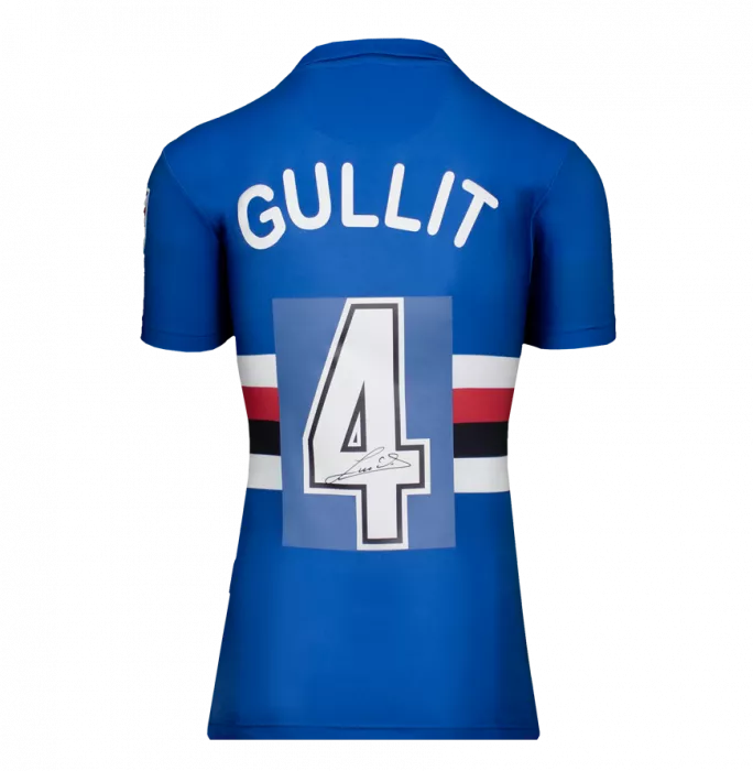 Ruud Gullit Back Signed Sampdoria Home Shirt With Fan Style Numbers In Hero Frame: Option 1
